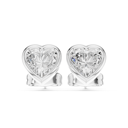 Heart Cut Lab Grown Diamond Vintage Stud Earrings