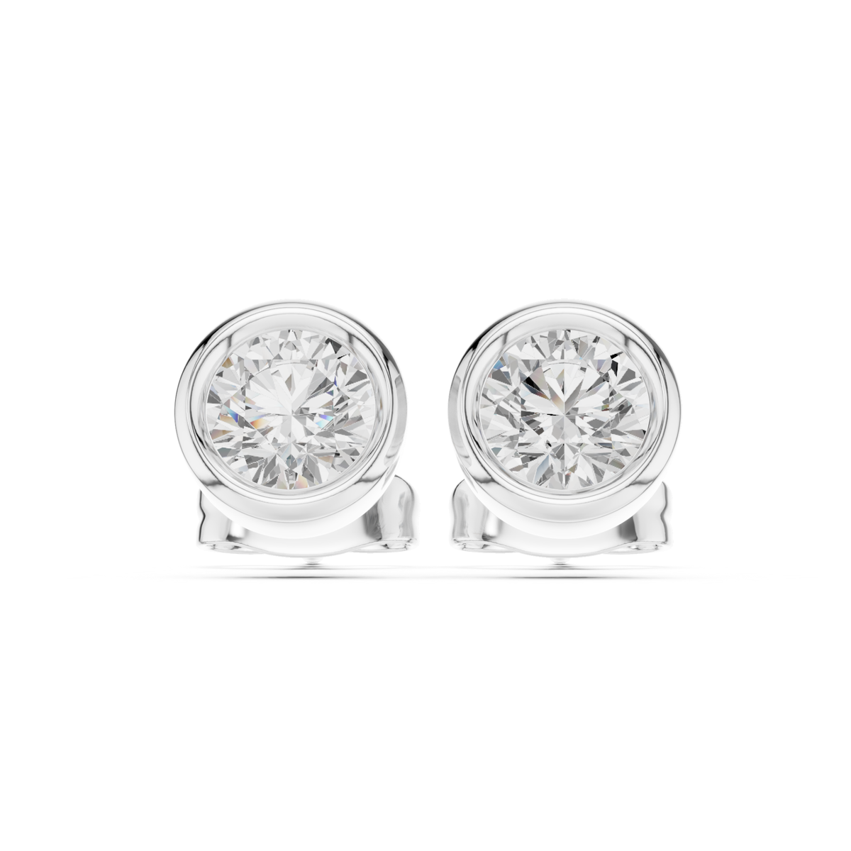 Round Cut Lab Grown Diamond Classic Stud Earrings