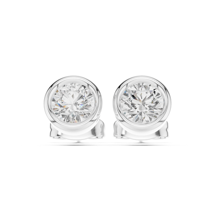 Round Cut Lab Grown Diamond Classic Stud Earrings