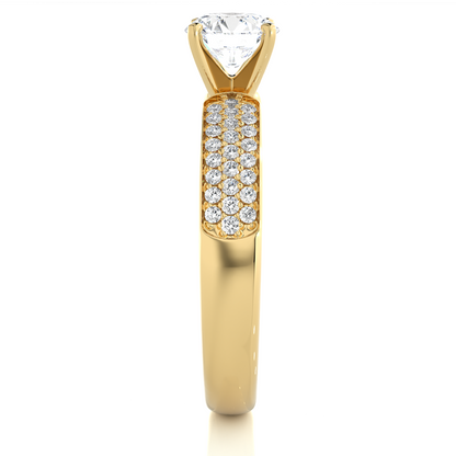 14k Gold Wedding Ring Set, Minimalist 1.02Ct Oval Cut Lab Grown  Solitaire Full Diamond Band, Women's Bridal Ring - HIGHCARAT DIAMONDS