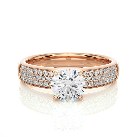 14k Gold Wedding Ring Set, Minimalist 1.02Ct Oval Cut Lab Grown  Solitaire Full Diamond Band, Women's Bridal Ring - HIGHCARAT DIAMONDS