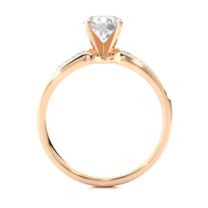 14k Gold Wedding Ring Set, Minimalist 1.02Ct Oval Cut Lab Grown  Solitaire Full Diamond Band, Women's Bridal Ring - HIGHCARAT DIAMONDS