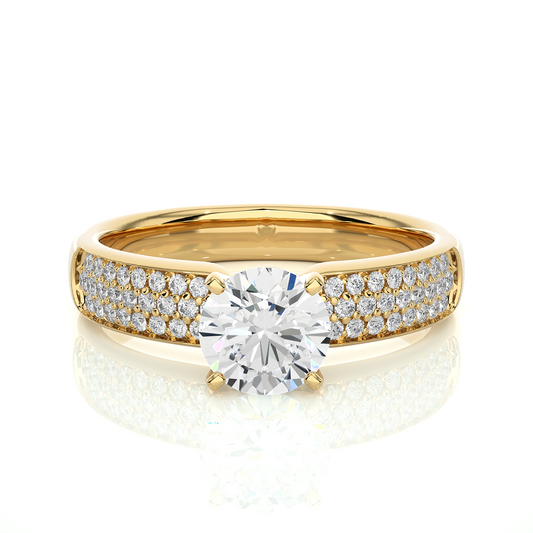 14k Gold Wedding Ring Set, Minimalist 1.02Ct Oval Cut Lab Grown  Solitaire Full Diamond Band, Women's Bridal Ring - HIGHCARAT DIAMONDS