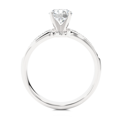 14k Gold Wedding Ring Set, Minimalist 1.02Ct Oval Cut Lab Grown  Solitaire Full Diamond Band, Women's Bridal Ring - HIGHCARAT DIAMONDS