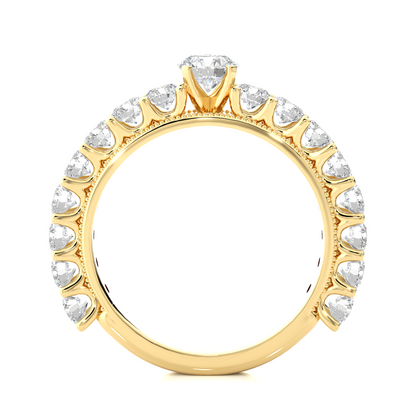 14k Rose Gold Round Cut Lab grown Women Diamond Ring 2.53 CT Round classic look - HIGHCARAT DIAMONDS