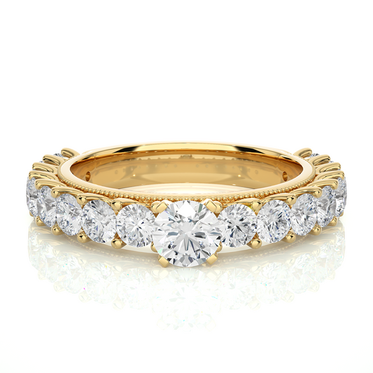 14k Rose Gold Round Cut Lab grown Women Diamond Ring 2.53 CT Round classic look - HIGHCARAT DIAMONDS