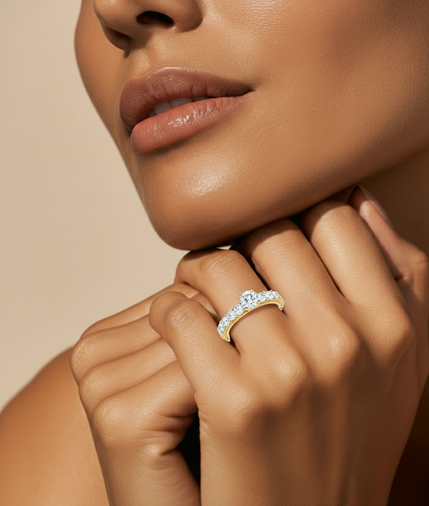 14k Rose Gold Round Cut Lab grown Women Diamond Ring 2.53 CT Round classic look