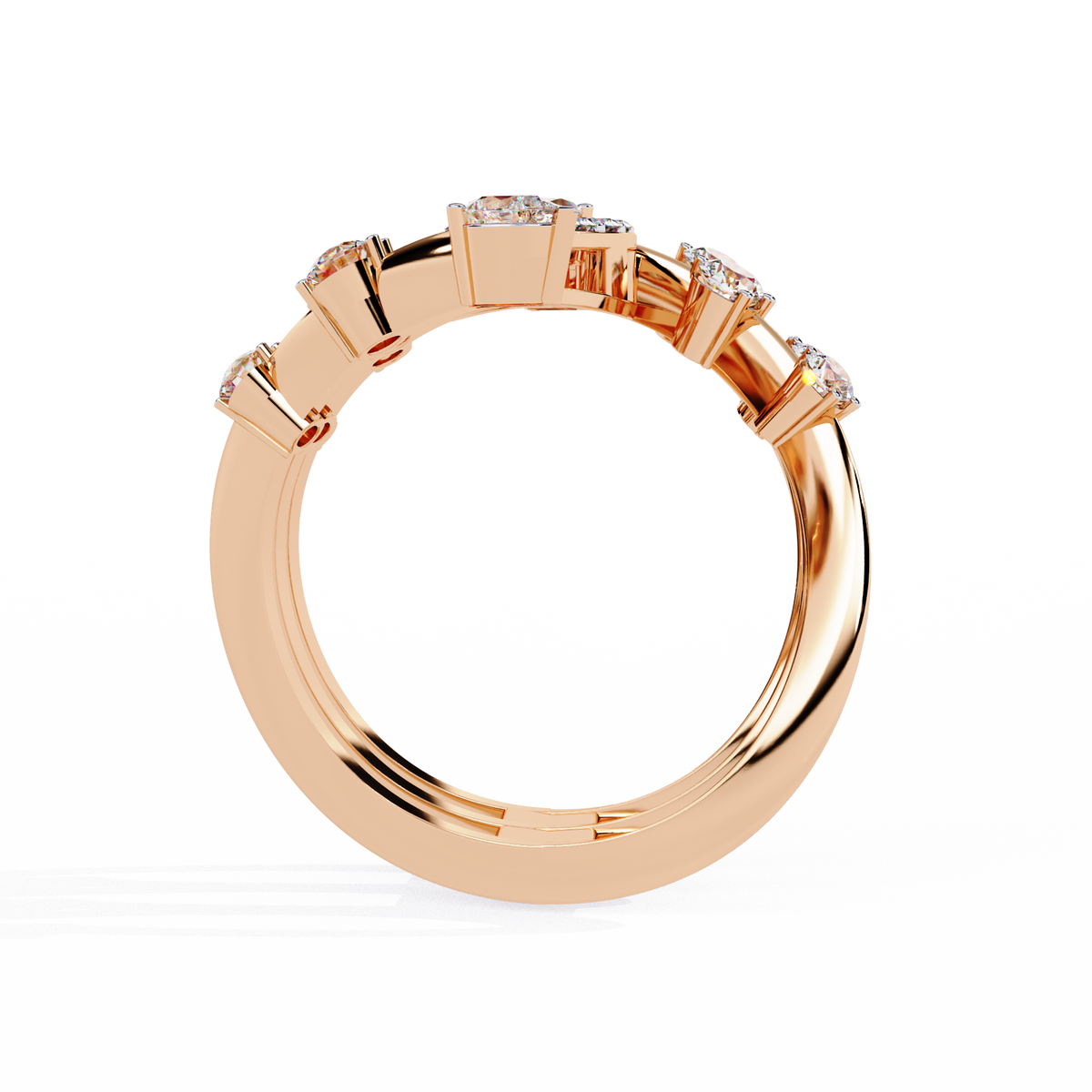 14k Solid Gold 1.18Ct Pear, Marquise and Round Cut Diamond Minimalist Stunning Perfect Engagement Ring - HIGHCARAT DIAMONDS