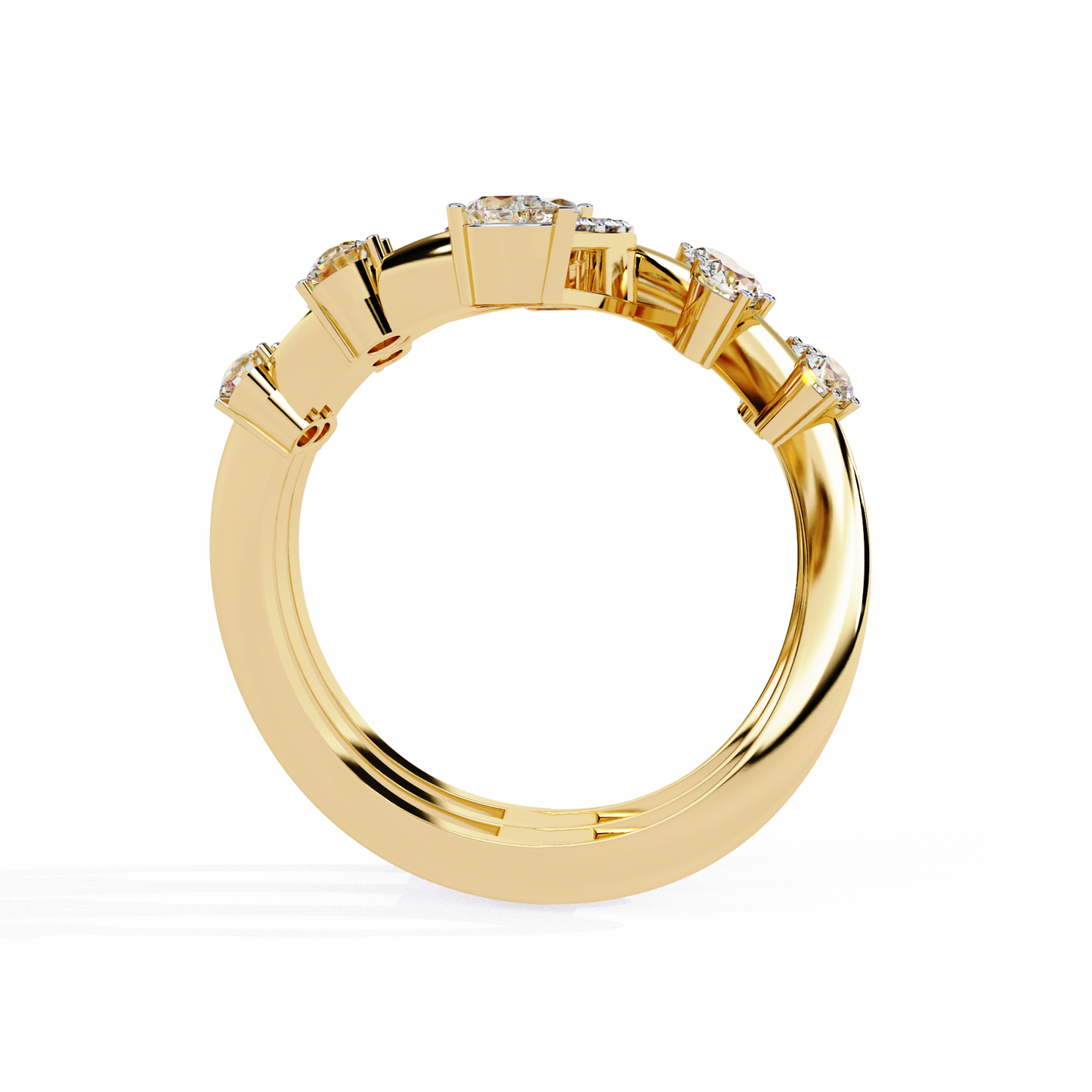 14k Solid Gold 1.18Ct Pear, Marquise and Round Cut Diamond Minimalist Stunning Perfect Engagement Ring - HIGHCARAT DIAMONDS