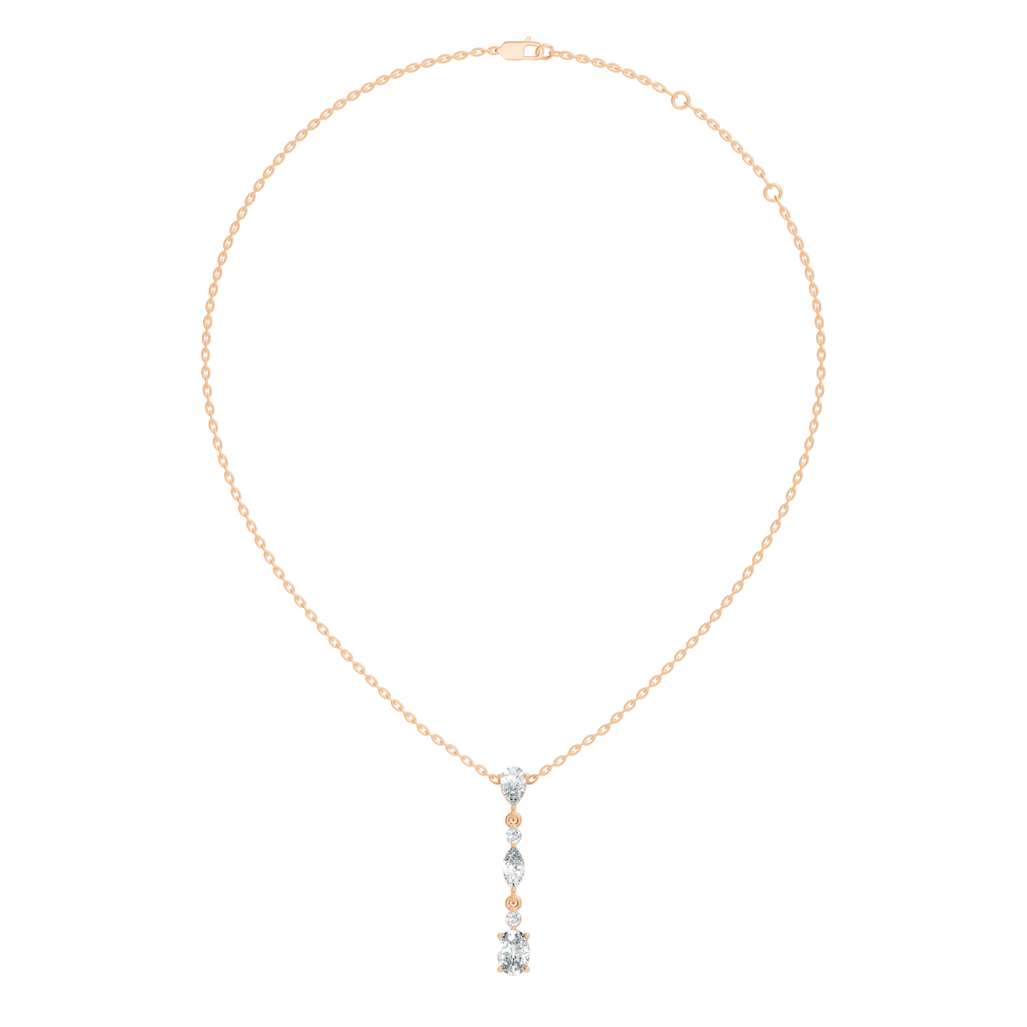 14k Solid Gold Pendant Necklace with Lab-Grown Diamond Statement Piece For Her