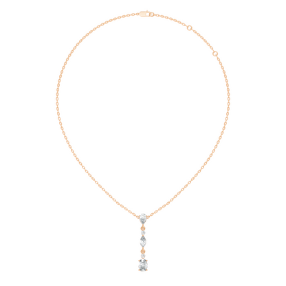 14k Solid Gold Pendant Necklace with Lab-Grown Diamond Statement Piece For Her