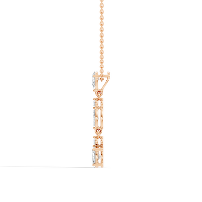 14k Solid Gold Pendant Necklace with Lab-Grown Diamond Statement Piece For Her