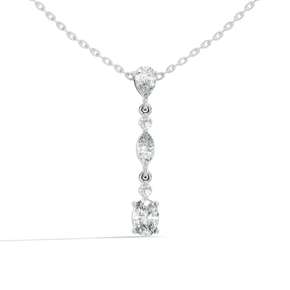 14k Solid Gold Pendant Necklace with Lab-Grown Diamond Statement Piece For Her