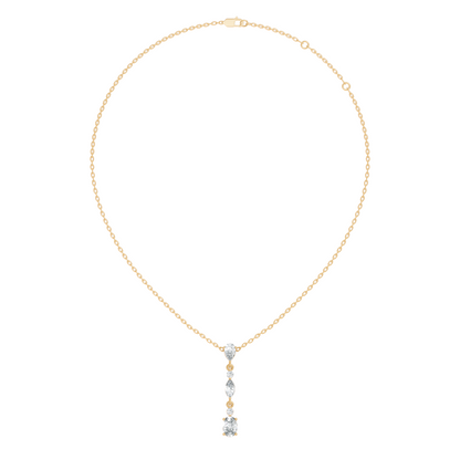 14k Solid Gold Pendant Necklace with Lab-Grown Diamond Statement Piece For Her