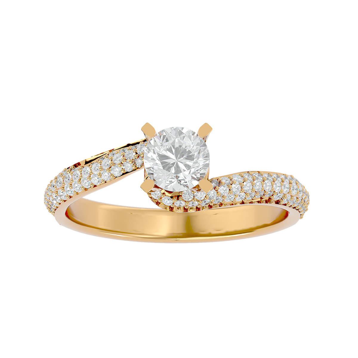 14k Solid Gold Round Shape Lab Grown Diamond Colorless Lab Diamond Ring Perfect Gift For Her - HIGHCARAT DIAMONDS