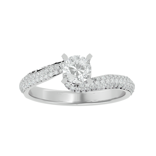 14k Solid Gold Round Shape Lab Grown Diamond Colorless Lab Diamond Ring Perfect Gift For Her - HIGHCARAT DIAMONDS