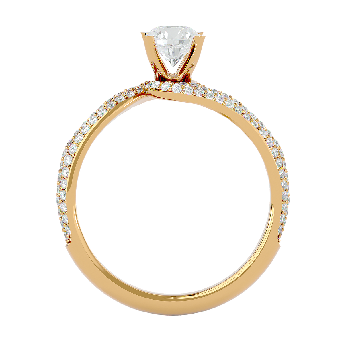 14k Solid Gold Round Shape Lab Grown Diamond Colorless Lab Diamond Ring Perfect Gift For Her - HIGHCARAT DIAMONDS