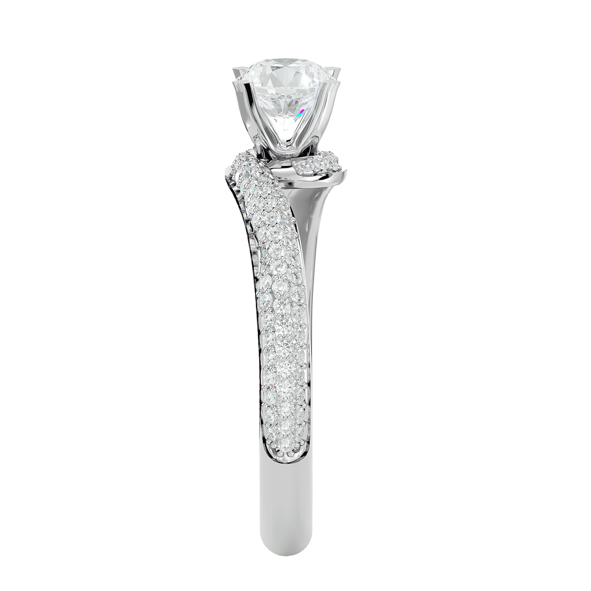 14k Solid Gold Round Shape Lab Grown Diamond Colorless Lab Diamond Ring Perfect Gift For Her - HIGHCARAT DIAMONDS