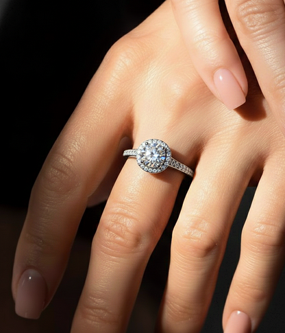 14k Solid Rose Gold Round Shape Lab Grown Diamond Accented Ring very elegant For engagement