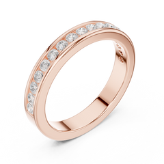 14k Solid Yellow Gold Round Cut Lab Grown Diamond Delicate Half Eternity Party Wear Band Gift For Her - HIGHCARAT DIAMONDS