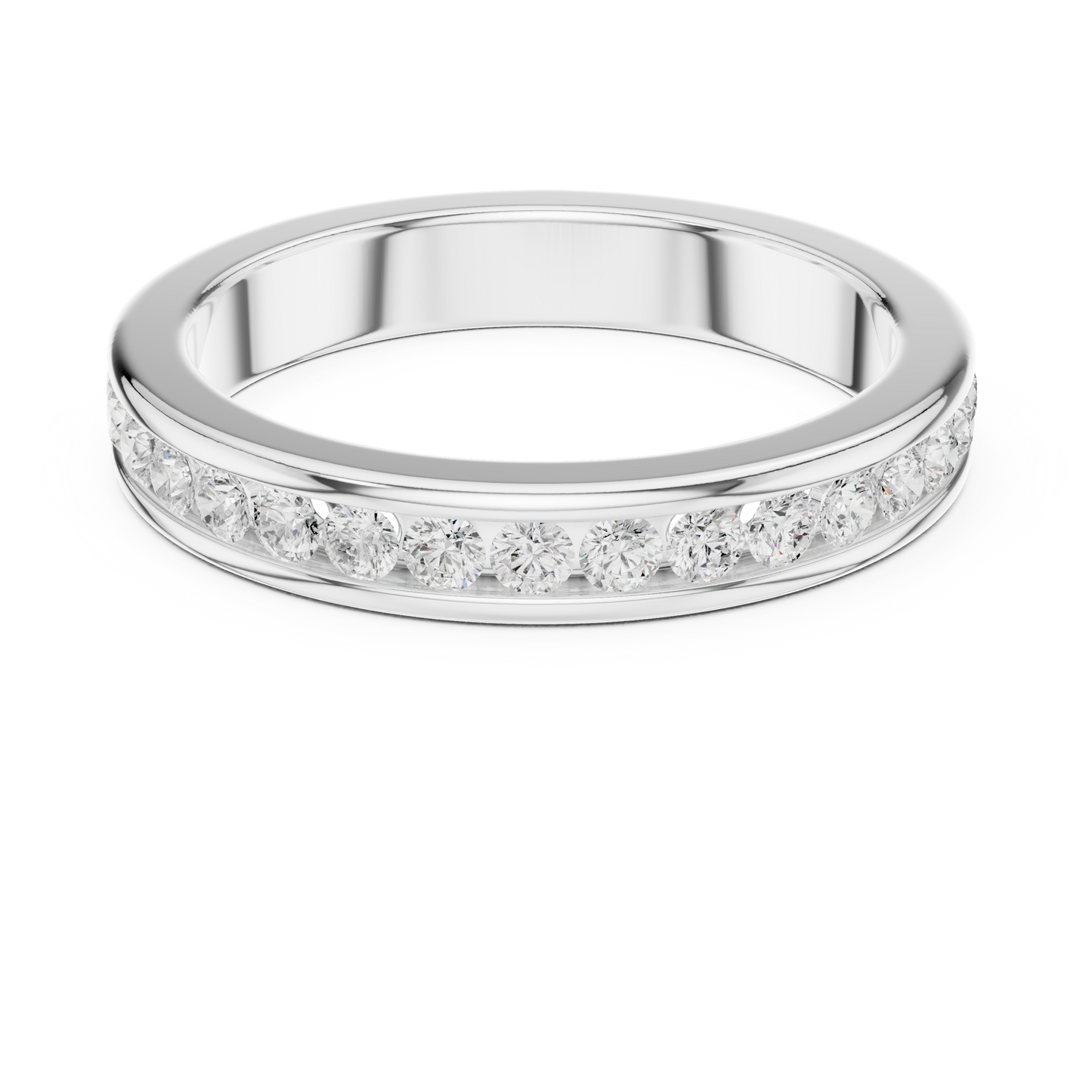 14k Solid Yellow Gold Round Cut Lab Grown Diamond Delicate Half Eternity Party Wear Band Gift For Her - HIGHCARAT DIAMONDS