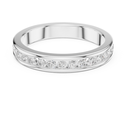 14k Solid Yellow Gold Round Cut Lab Grown Diamond Delicate Half Eternity Party Wear Band Gift For Her - HIGHCARAT DIAMONDS