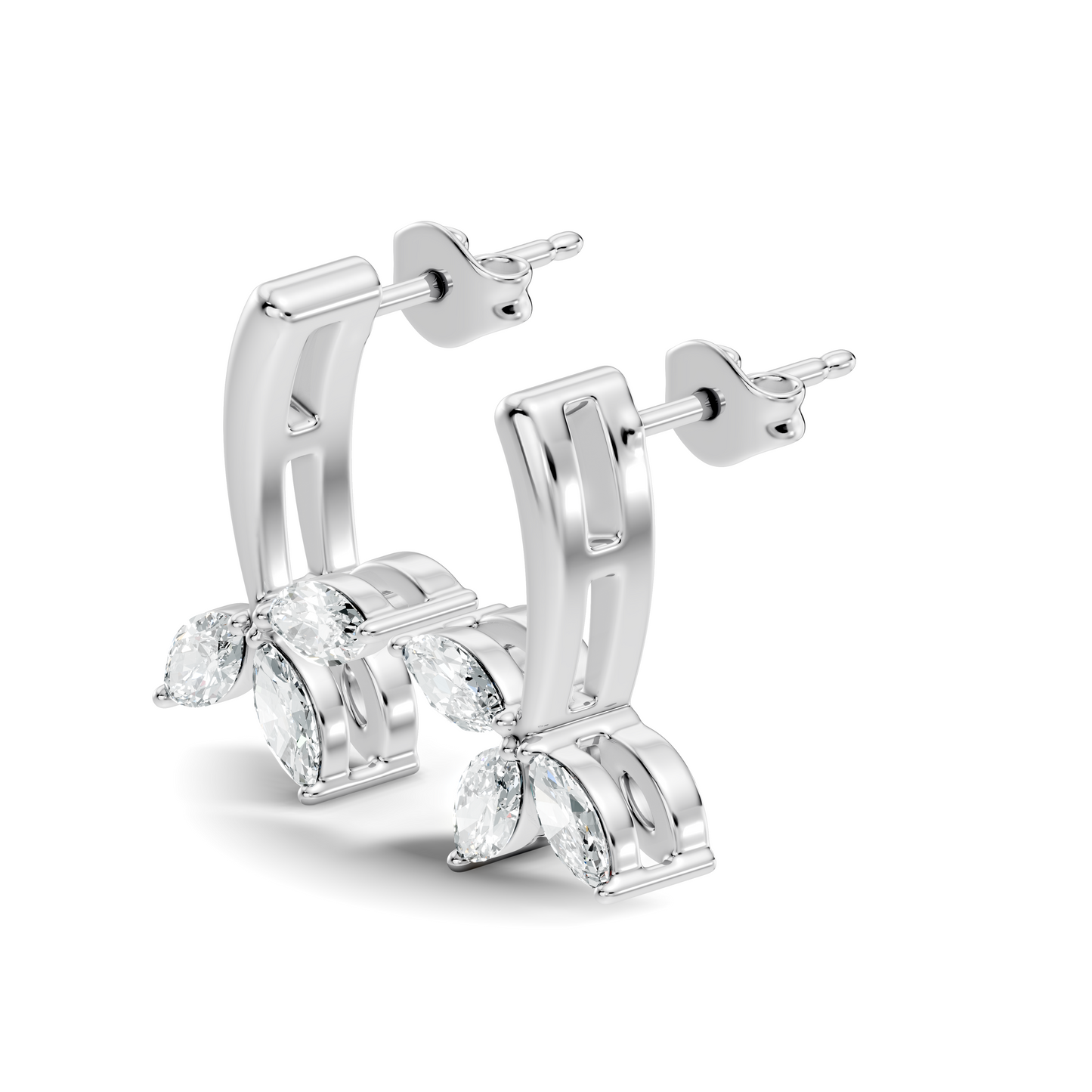 14k Solid rose Gold Marquise Shape Lab Grown Diamond Dazzling Elegance Diamond Earrings For Her