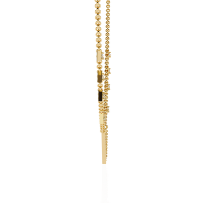 14k Solid rose Gold Triangle Shape Round Cut Natural & Lab Grown Both Diamond  Delicate  Graduation Necklace Daily Wear - HIGHCARAT DIAMONDS