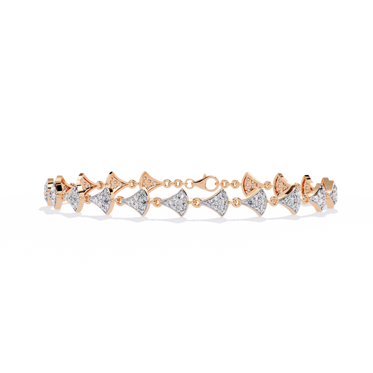 14k Yellow Gold 1.05Ct Round Cut White Colorless Lab Grown Diamond Prong Set Bridesmaid Line Dainty Bracelet For Her - HIGHCARAT DIAMONDS