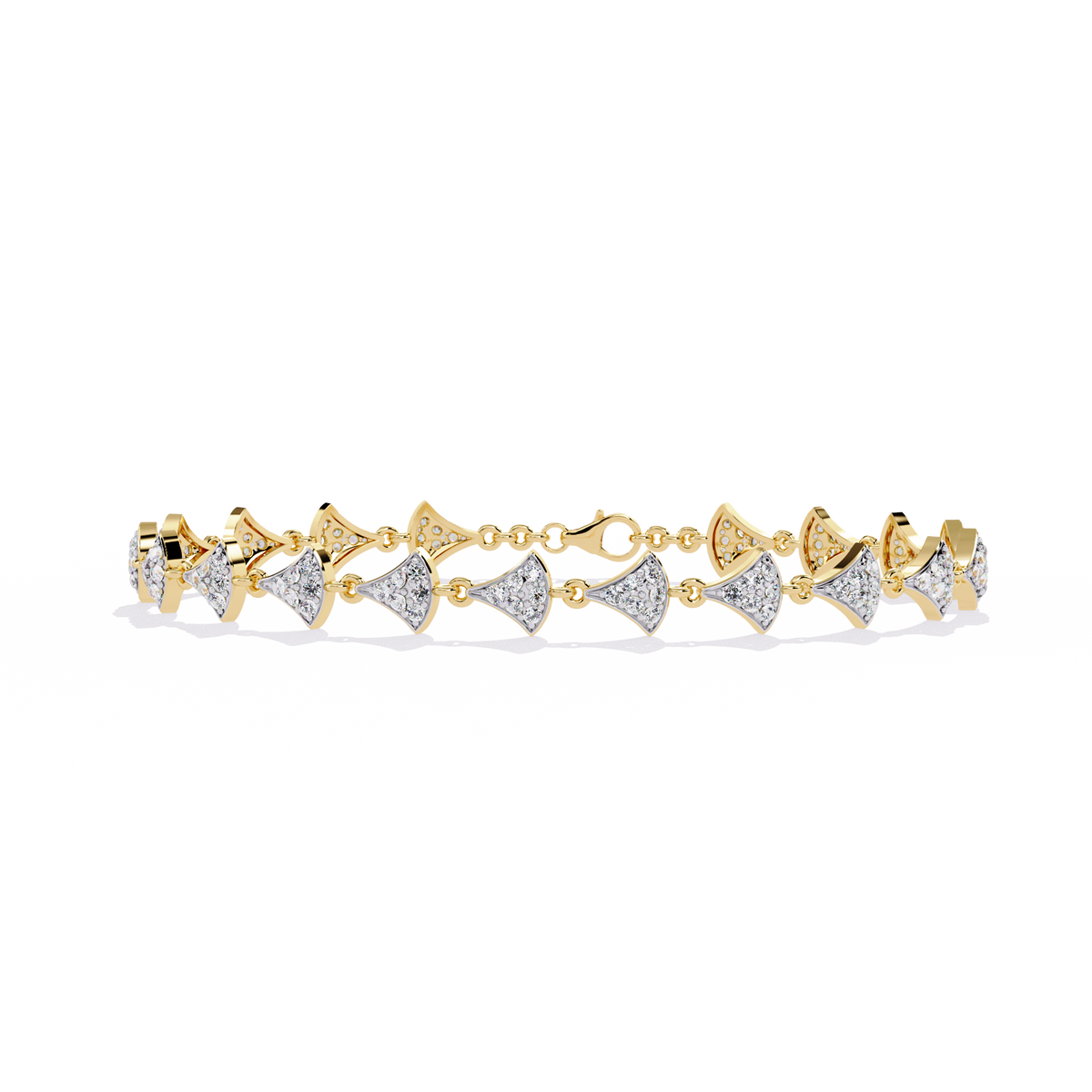 14k Yellow Gold 1.05Ct Round Cut White Colorless Lab Grown Diamond Prong Set Bridesmaid Line Dainty Bracelet For Her - HIGHCARAT DIAMONDS