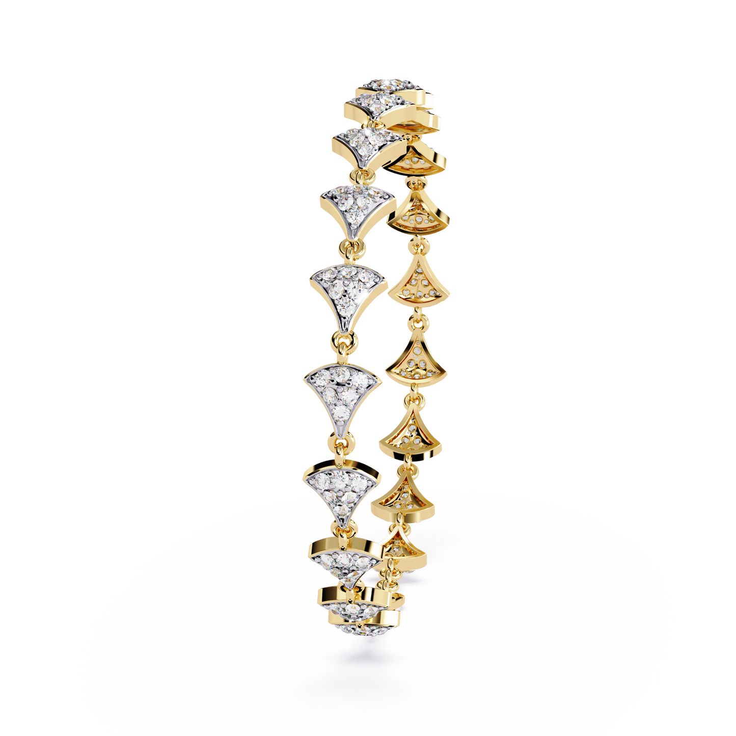 14k Yellow Gold 1.05Ct Round Cut White Colorless Lab Grown Diamond Prong Set Bridesmaid Line Dainty Bracelet For Her - HIGHCARAT DIAMONDS