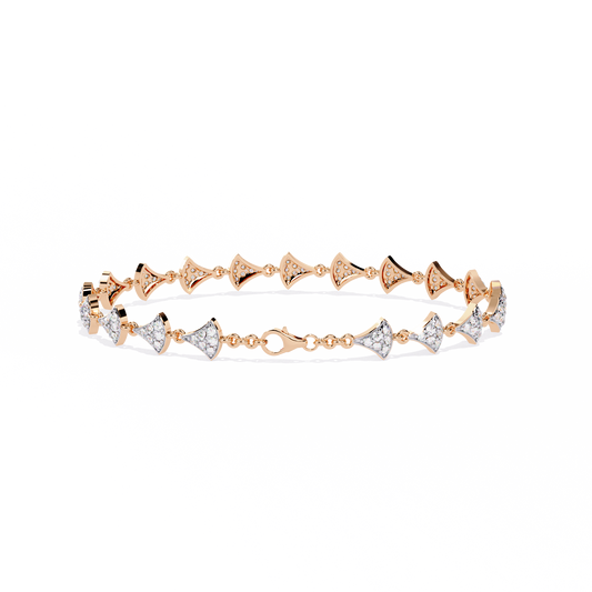 14k Yellow Gold 1.05Ct Round Cut White Colorless Lab Grown Diamond Prong Set Bridesmaid Line Dainty Bracelet For Her - HIGHCARAT DIAMONDS