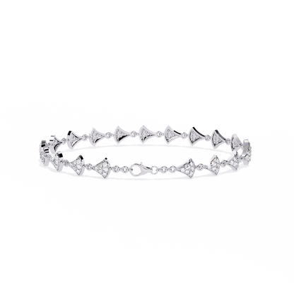 14k Yellow Gold 1.05Ct Round Cut White Colorless Lab Grown Diamond Prong Set Bridesmaid Line Dainty Bracelet For Her - HIGHCARAT DIAMONDS