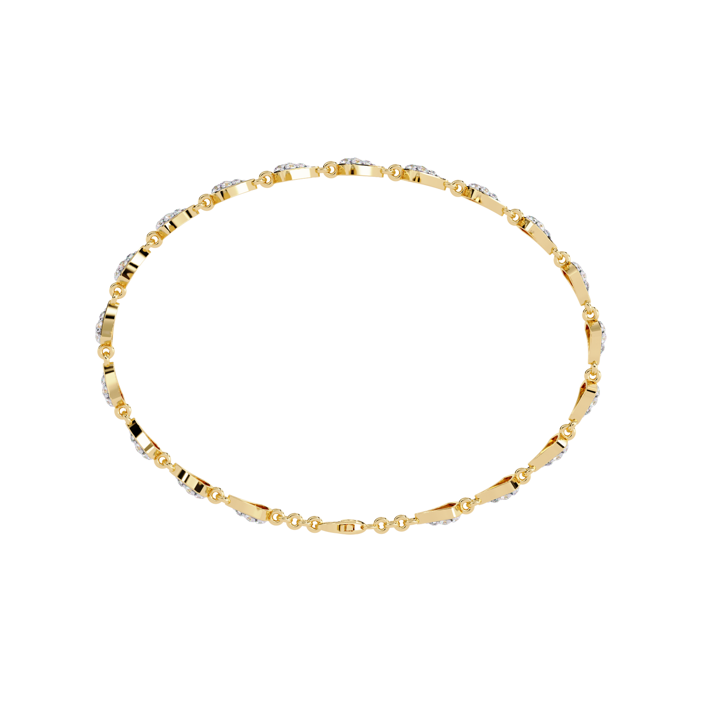 14k Yellow Gold 1.05Ct Round Cut White Colorless Lab Grown Diamond Prong Set Bridesmaid Line Dainty Bracelet For Her - HIGHCARAT DIAMONDS