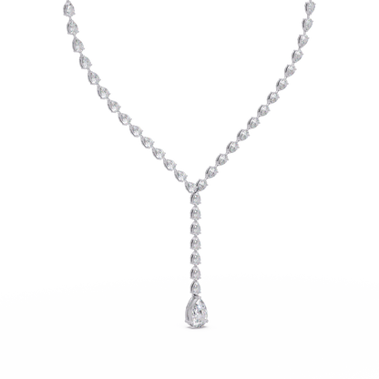 14k Yellow Gold Pear Tennis Lab Grown Diamond Necklace - HIGHCARAT DIAMONDS