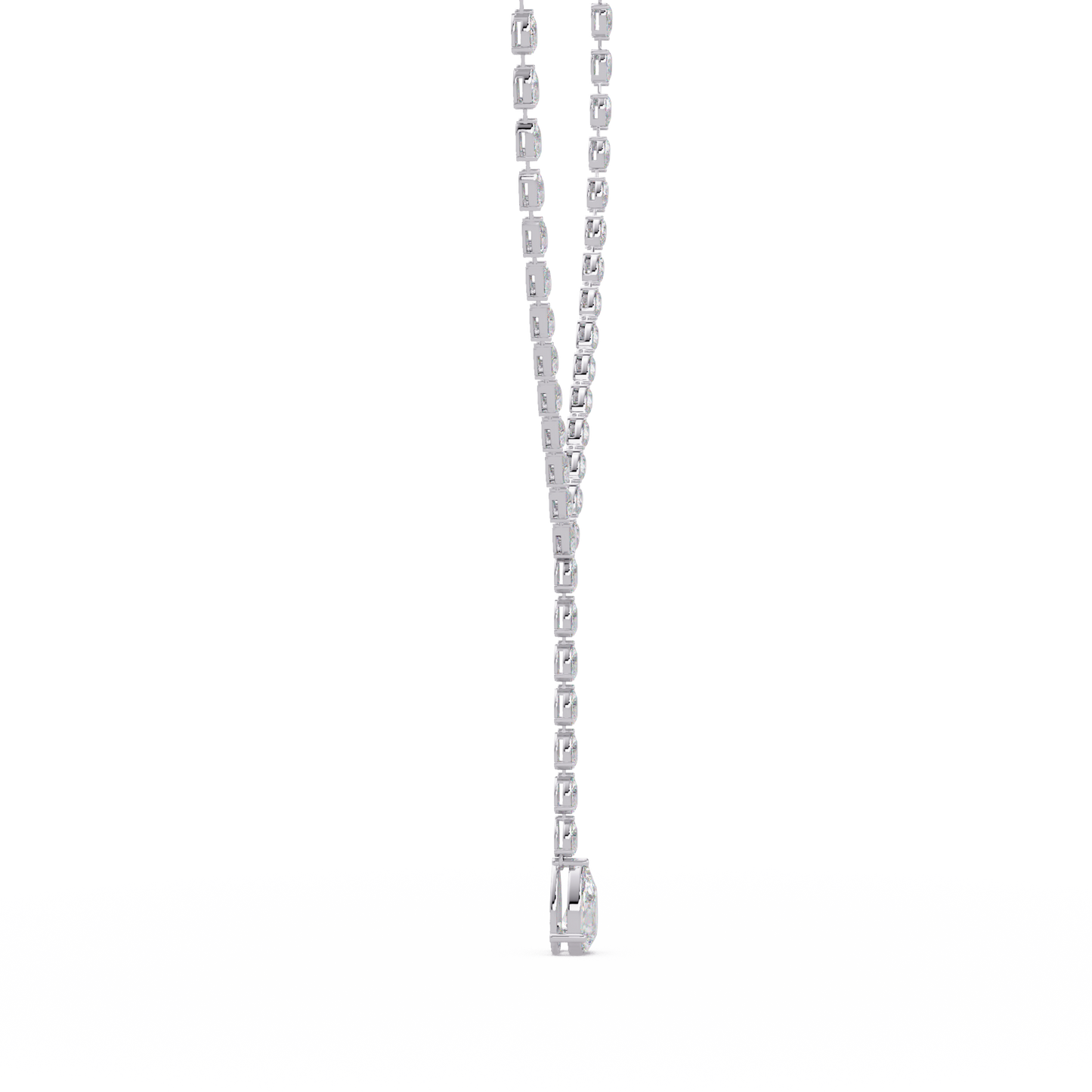 14k Yellow Gold Pear Tennis Lab Grown Diamond Necklace - HIGHCARAT DIAMONDS