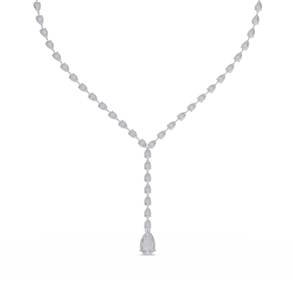 14k Yellow Gold Pear Tennis Lab Grown Diamond Necklace - HIGHCARAT DIAMONDS