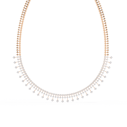 14k solid gold Round Cut 4.51 Ct Top Grade Diamond Classic Statement Bridesmaid  Diamond Necklace - HIGHCARAT DIAMONDS