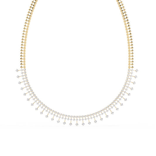 14k solid gold Round Cut 4.51 Ct Top Grade Diamond Classic Statement Bridesmaid  Diamond Necklace - HIGHCARAT DIAMONDS