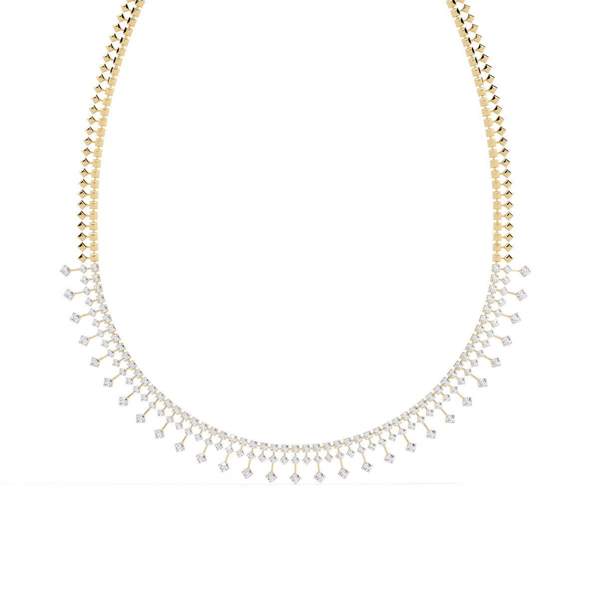 14k solid gold Round Cut 4.51 Ct Top Grade Diamond Classic Statement Bridesmaid  Diamond Necklace - HIGHCARAT DIAMONDS