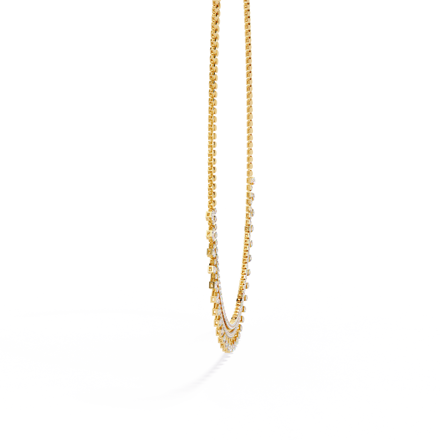 14k solid gold Round Cut 4.51 Ct Top Grade Diamond Classic Statement Bridesmaid  Diamond Necklace - HIGHCARAT DIAMONDS
