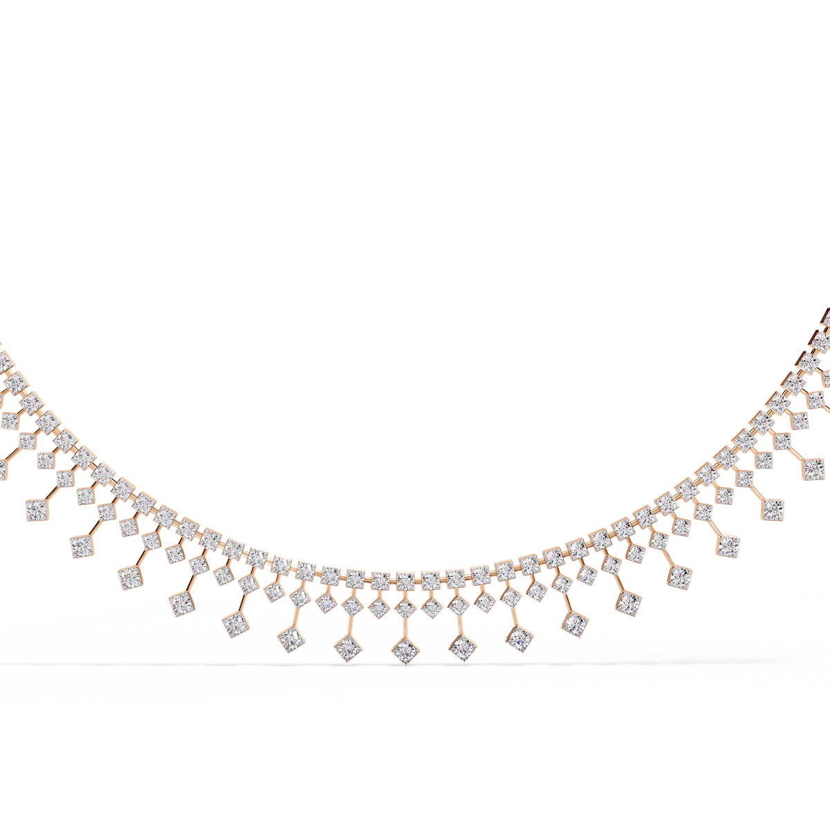 14k solid gold Round Cut 4.51 Ct Top Grade Diamond Classic Statement Bridesmaid  Diamond Necklace - HIGHCARAT DIAMONDS
