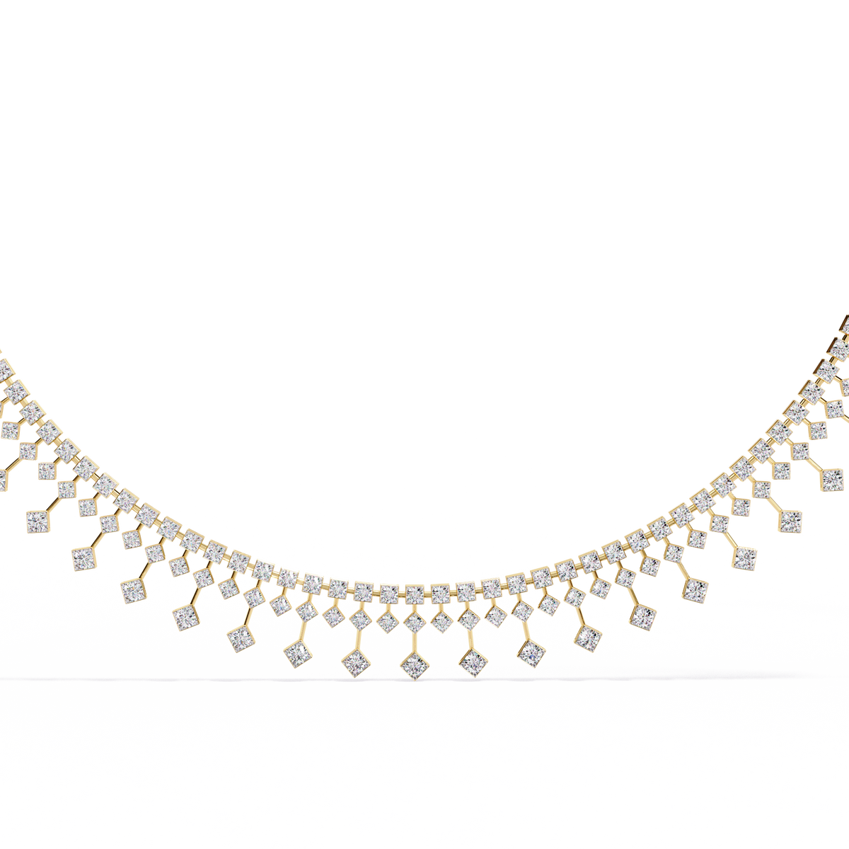 14k solid gold Round Cut 4.51 Ct Top Grade Diamond Classic Statement Bridesmaid  Diamond Necklace - HIGHCARAT DIAMONDS