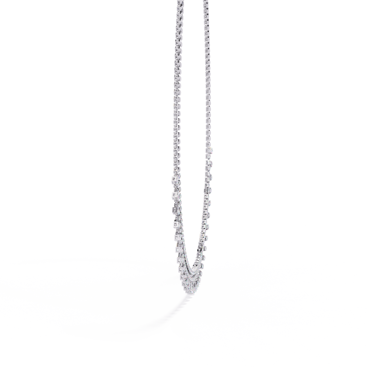 14k solid gold Round Cut 4.51 Ct Top Grade Diamond Classic Statement Bridesmaid  Diamond Necklace - HIGHCARAT DIAMONDS