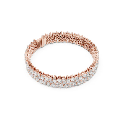 15.48Ct Round, Pear and Marquise Cut Top Grade Lab Grown Diamond Unique Prong Set Bridesmaid Tennis Bracelet - HIGHCARAT DIAMONDS