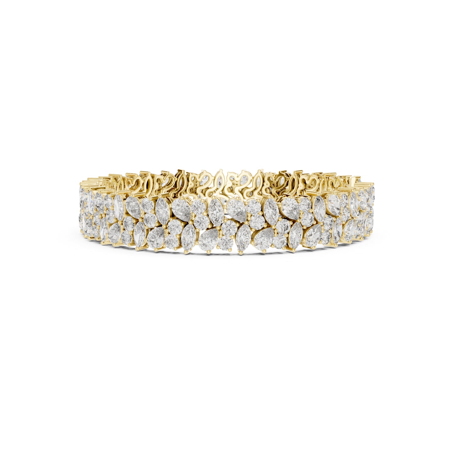 15.48Ct Round, Pear and Marquise Cut Top Grade Lab Grown Diamond Unique Prong Set Bridesmaid Tennis Bracelet - HIGHCARAT DIAMONDS