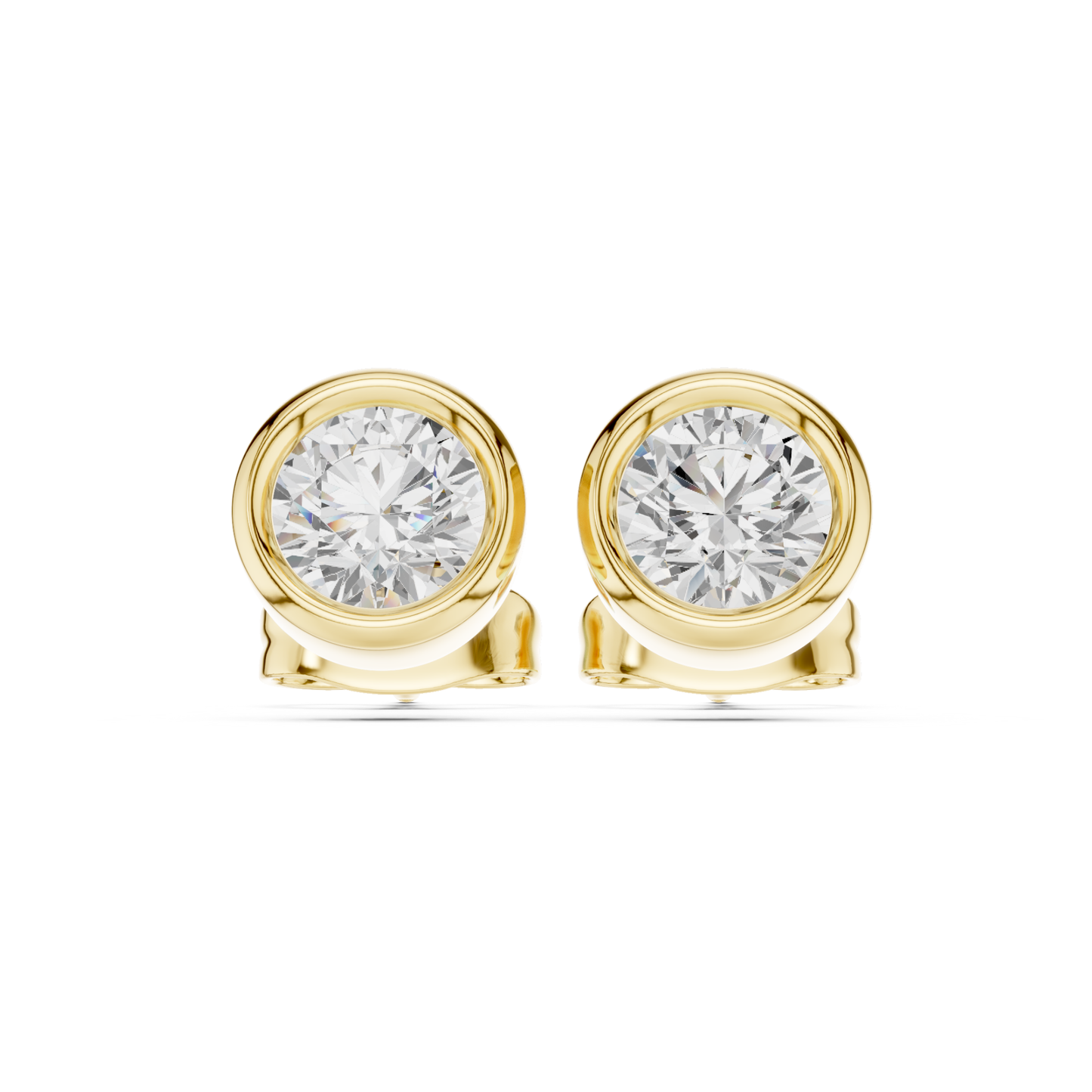Round Cut Lab Grown Diamond Classic Stud Earrings