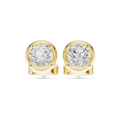 Round Cut Lab Grown Diamond Classic Stud Earrings
