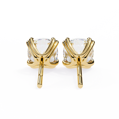 Handcrafted Cushion Cut White Colorless Diamond Perfect Statement Cluster Daily Wear Stud Earring