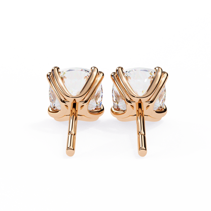 Handcrafted Cushion Cut White Colorless Diamond Perfect Statement Cluster Daily Wear Stud Earring